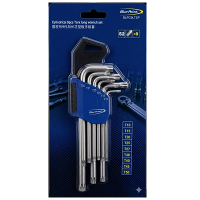 BluePoint Cylindrical 9PC L-TORX LONG Wrench Set BLPC9LTSP